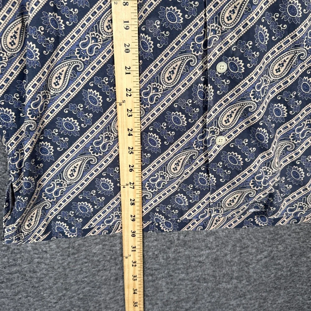 Polo Ralph Lauren Vintage Camp Shirt Mens Medium Blue Bandana Paisley Camp Loop